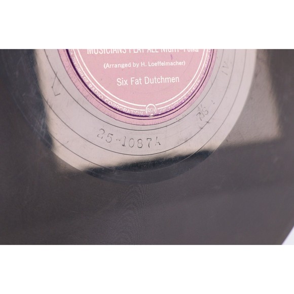 The Six Fat Dutchmen – Musicians Play All Night - 1947 10" 78 rpm Record 25-1087 - Picture 6 of 16